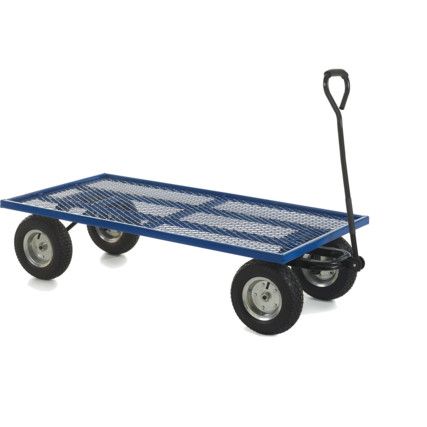 Hand Drawn Truck, 1500mm x 360mm, 500kg Rated Load, Pneumatic Wheels