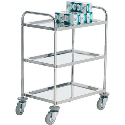 Service Trolley, 100kg Rated Load, Swivel Castors, 900mm x 710mm