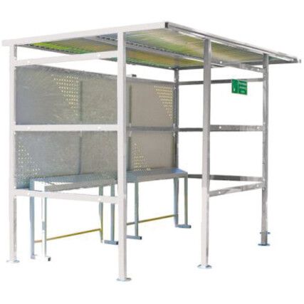 TRADITIONAL SMOKING SHELTER STEEL BACK 2180.2450.1900 LIGHT GREY