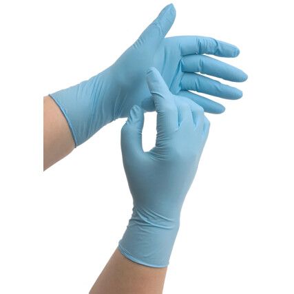 Disposable Gloves, Blue, Nitrile, Powder Free, Size L, 1 Pair