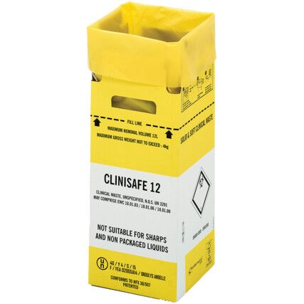 Cardboard First Aid Waste Containers, 12 Ltr (Pk-10)