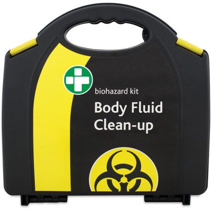 2-APPLICATION BODY FLUID CLEAN UP KIT SML INTEGRAL AURA BOX BK/YLW