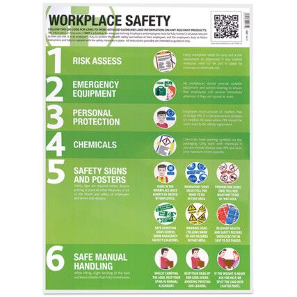 GUIDANCE POSTER LAMINATED 420x594mm: HEALTH & SAFETY AT WORK