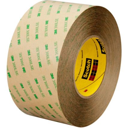 93015LE Double Sided Tape, Polyester, Clear, 1372mm x 55m