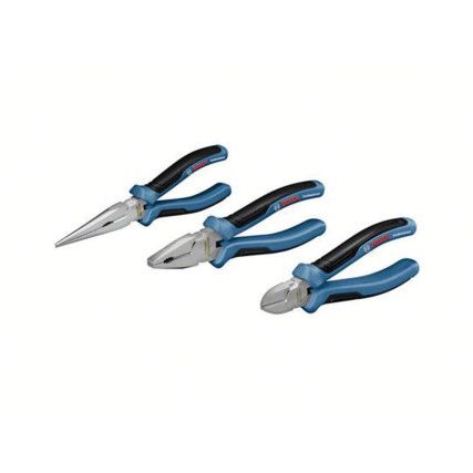 Pliers Set, 160/180/200mm, Serrated