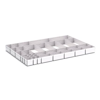 CUBIO PLASTIC BOX DIVIDER KIT 33 SET. WxDxH: 1050x750x100+ mm GREY