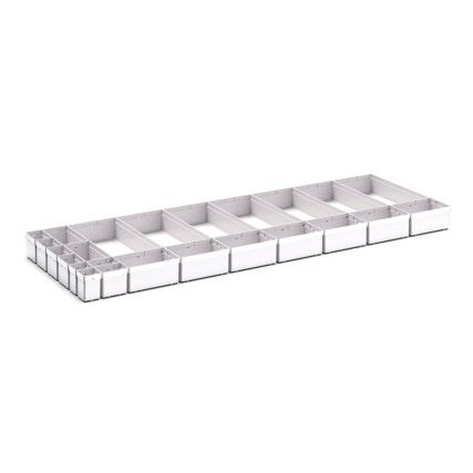 CUBIO PLASTIC BOX DIVIDER KIT 24 SET. WxDxH: 1300x525x100+ mm GREY