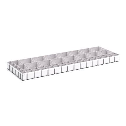 CUBIO PLASTIC BOX DIVIDER KIT 52 SET. WxDxH: 1300x525x100+ mm GREY