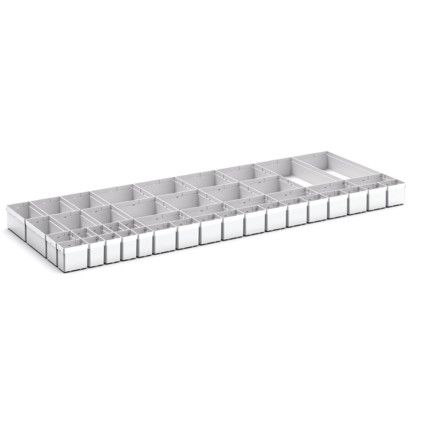 VERSO PLASTIC BOX DIVIDER KIT 44 SET. WxDxH: 1300x550x100+ mm GREY