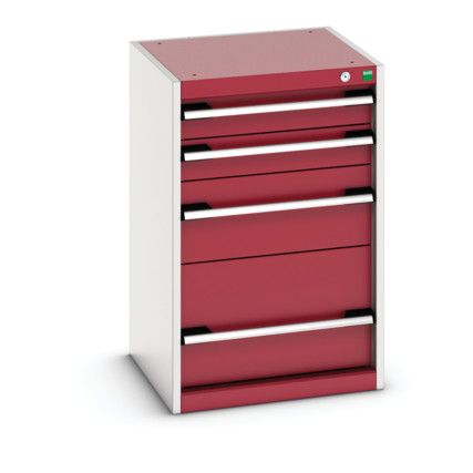 CUBIO CABINET 4 DRAWERS WxDxH:525x525x800mm RED