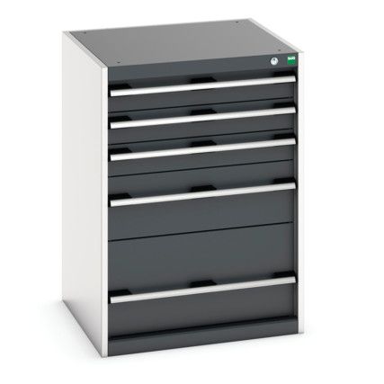 CUBIO CABINET 5 DRAWERS WxDxH:650x650x900mm DARK GREY