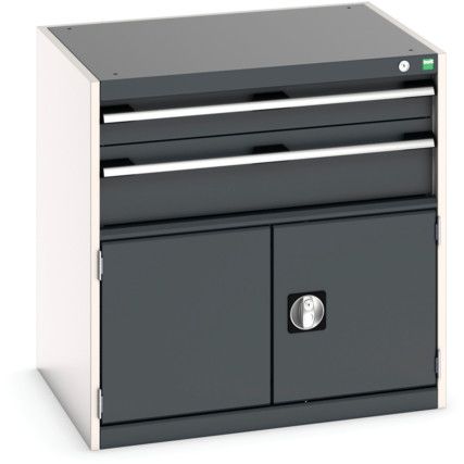 CUBIO DRW/DOOR CABINET 2 DRAWERS HD WxDxH: 800x650x800mm DARK GREY