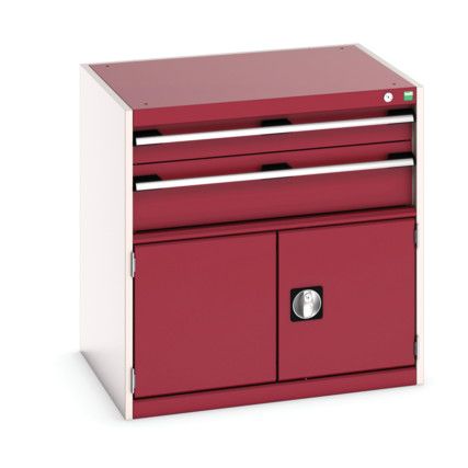 CUBIO DRW/DOOR CABINET 2 DRAWERS HD WxDxH: 800x650x800mm RED