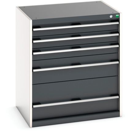 CUBIO CABINET 5 DRAWERS WxDxH:800x650x900mm DARK GREY