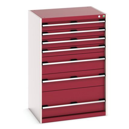 CUBIO CABINET 7 DRAWERS HD WxDxH:800x650x1200mm RED