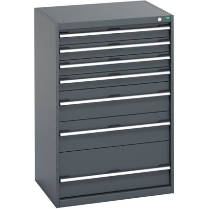 CUBIO CABINET 7 DRAWERS HD WxDxH:800x650x1200mm ALL DARK GREY