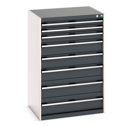 CUBIO CABINET 8 DRAWERS HD WxDxH:800x650x1200mm DARK GREY