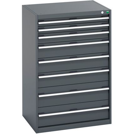 CUBIO CABINET 8 DRAWERS HD WxDxH:800x650x1200mm ALL DARK GREY