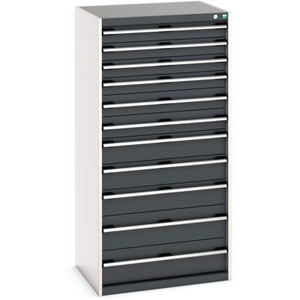 CUBIO CABINET 11 DRAWERS HDWxDxH: 800x650x1600mm DARK GREY