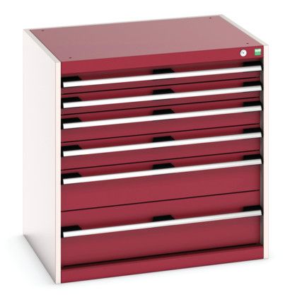 CUBIO CABINET 6 DRAWERS HD WxDxH:800x650x800mm RED