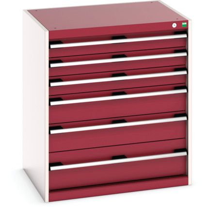 CUBIO CABINET 6 DRAWERS HD WxDxH:800x650x900mm RED