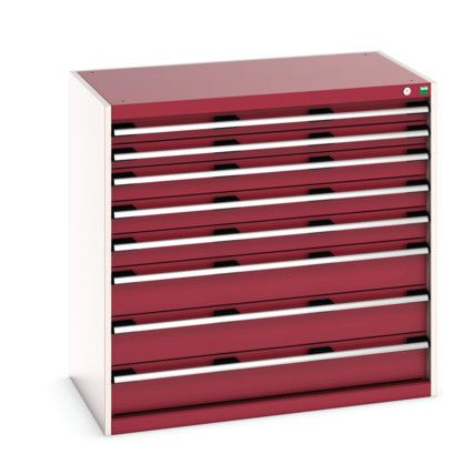 CUBIO CABINET 8 DRAWERS HD WxDxH:1050x650x1000mm RED