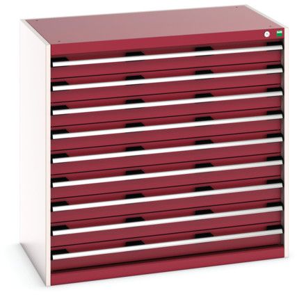 CUBIO CABINET 9 DRAWERS HD WxDxH:1050x650x1000mm RED