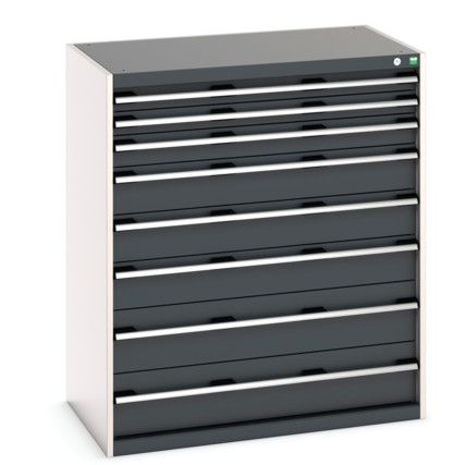 CUBIO CABINET 8 DRAWERS HD WxDxH:1050x650x1200mm DARK GREY