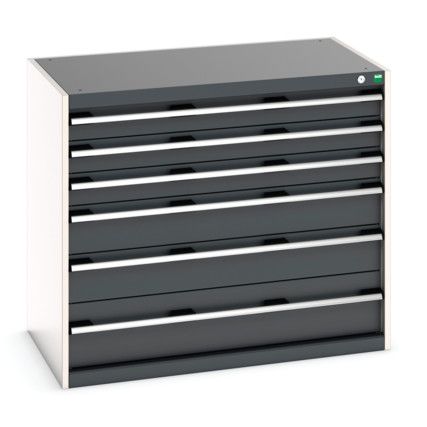 CUBIO CABINET 6 DRAWERS HD WxDxH:1050x650x900mm DARK GREY