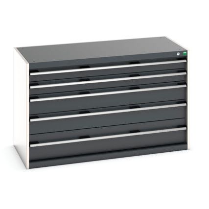 CUBIO CABINET 5 DRAWERS HD WxDxH:1300x650x800mm DARK GREY