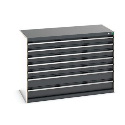 CUBIO CABINET 7 DRAWERS HD WxDxH:1300x650x900mm DARK GREY