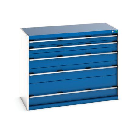 CUBIO CABINET 5 DRAWERS HD WxDxH:1300x650x1000mm BLUE