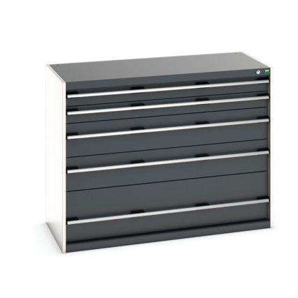 CUBIO CABINET 5 DRAWERS HD WxDxH:1300x650x1000mm DARK GREY