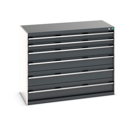 CUBIO CABINET 6 DRAWERS HD WxDxH:1300x650x1000mm DARK GREY