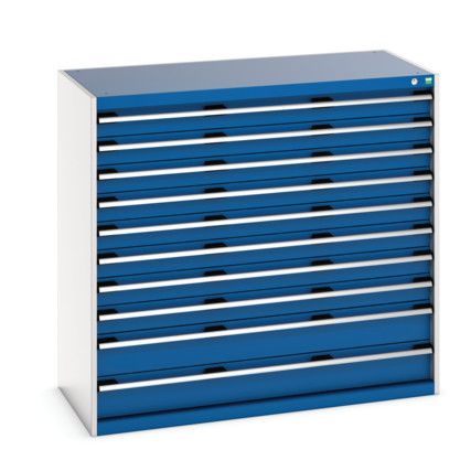 CUBIO CABINET 10 DRAWERS HDWxDxH: 1300x650x1200mm BLUE