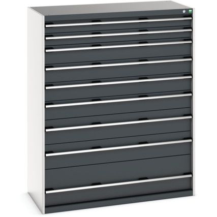 CUBIO CABINET 9 DRAWERS HD WxDxH:1300x650x1600mm DARK GREY