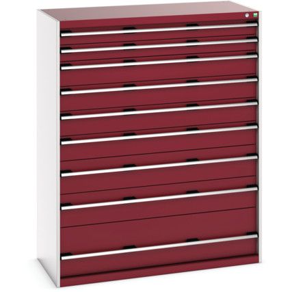 CUBIO CABINET 9 DRAWERS HD WxDxH:1300x650x1600mm RED