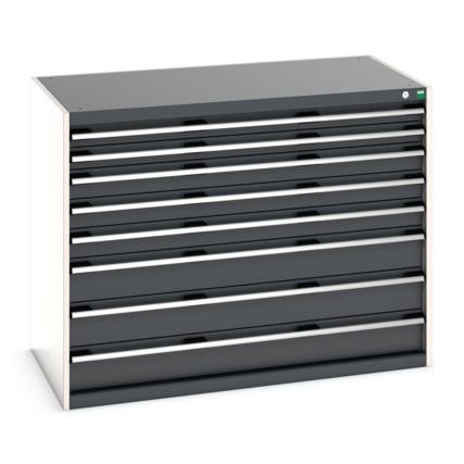 CUBIO CABINET 8 DRAWERS HD WxDxH:1300x650x1000mm DARK GREY