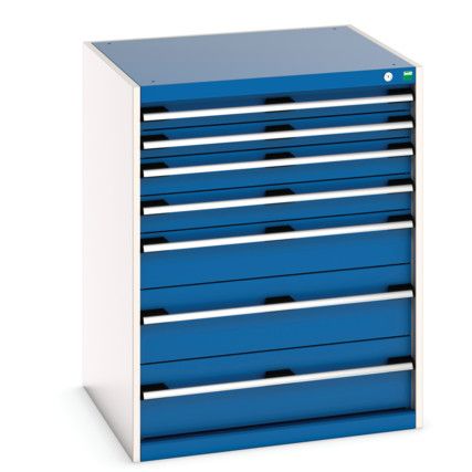 CUBIO CABINET 7 DRAWERS HD WxDxH:800x750x1000mm BLUE