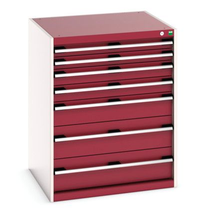 CUBIO CABINET 7 DRAWERS HD WxDxH:800x750x1000mm RED