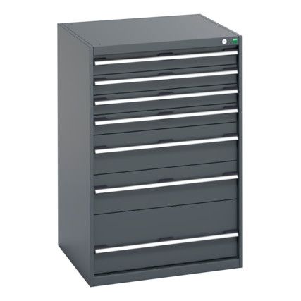 CUBIO CABINET 7 DRAWERS HD WxDxH:800x750x1200mm ALL DARK GREY