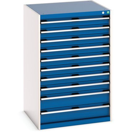 CUBIO CABINET 10 DRAWERS HDWxDxH: 800x750x1200mm BLUE