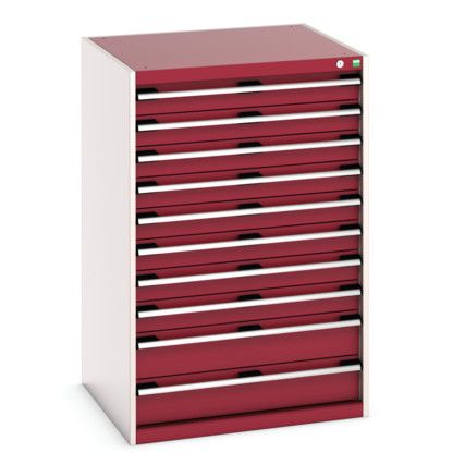 CUBIO CABINET 10 DRAWERS HDWxDxH: 800x750x1200mm RED