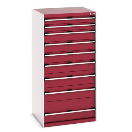 CUBIO CABINET 9 DRAWERS HD WxDxH:800x750x1600mm RED