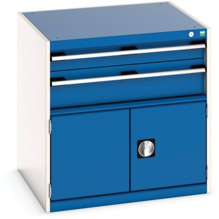 CUBIO DRW/DOOR CABINET 2 DRAWERS HD WxDxH: 800x750x800mm BLUE