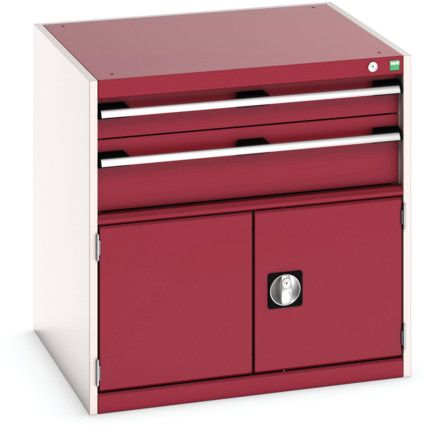 CUBIO DRW/DOOR CABINET 2 DRAWERS HD WxDxH: 800x750x800mm RED