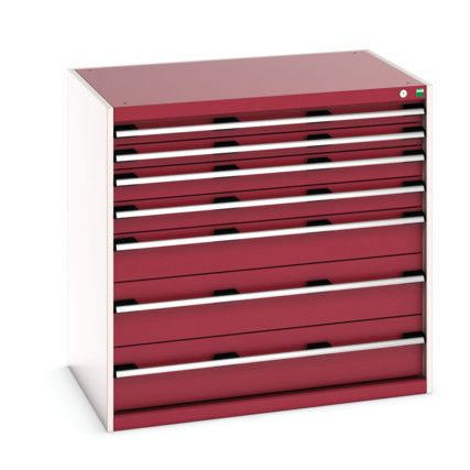 CUBIO CABINET 7 DRAWERS HD WxDxH:1050x750x1000mm RED