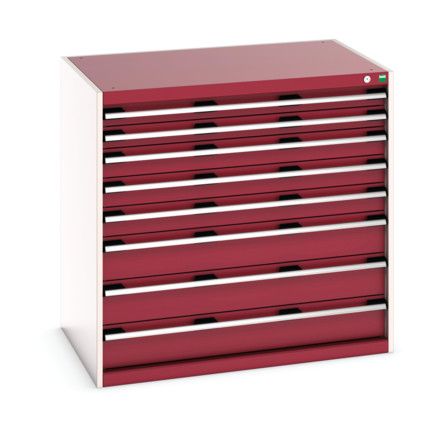 CUBIO CABINET 8 DRAWERS HD WxDxH:1050x750x1000mm RED