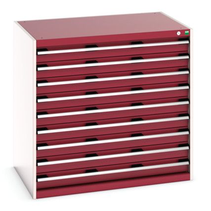 CUBIO CABINET 9 DRAWERS HD WxDxH:1050x750x1000mm RED