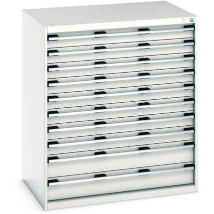 CUBIO CABINET 10 DRAWERS HDWxDxH: 1050x750x1200mm GREY